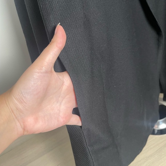 Eileen Fisher | Black Textured Open Front Blazer Jacket Tencel Career Office - Picture 2 of 12